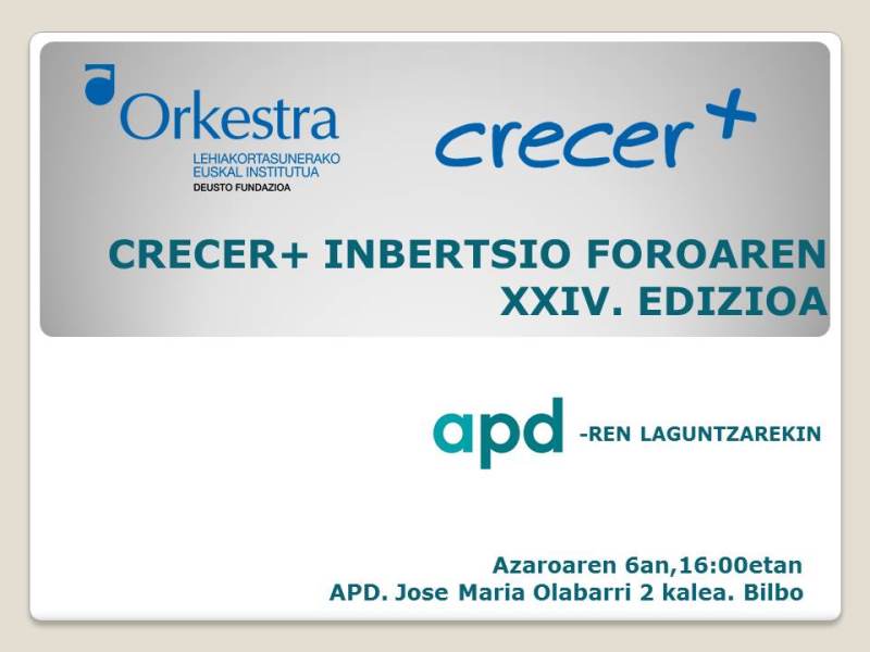 Imagen XXIV foro Crecermas APD EUSK