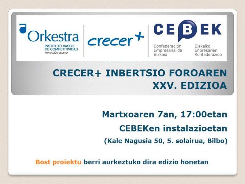 XXV Crecer Mas Foroa Bilbon