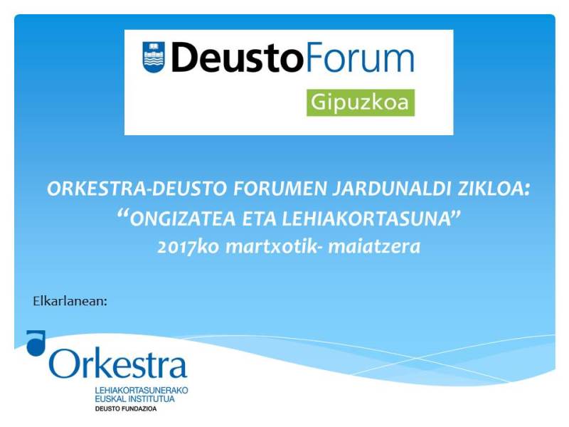 Portada evento jornadas Orkestra Deusto Forum EUSK