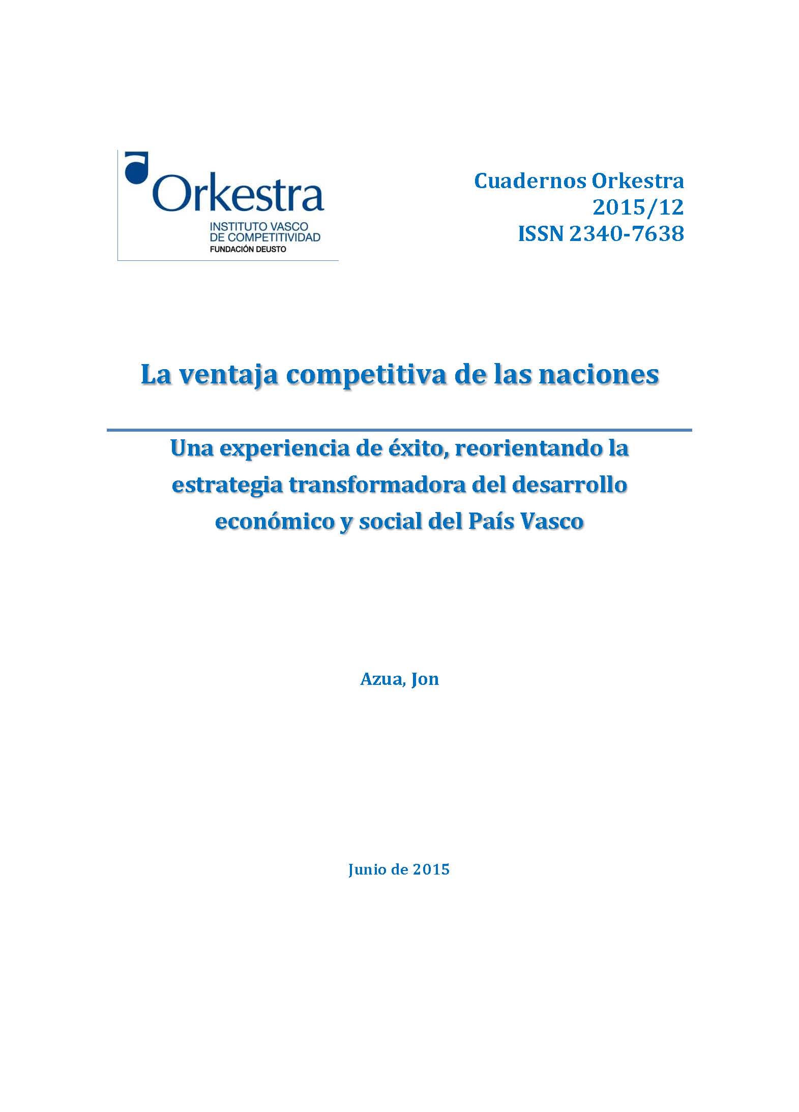 Jon Azua la ventaja competitiva naciones